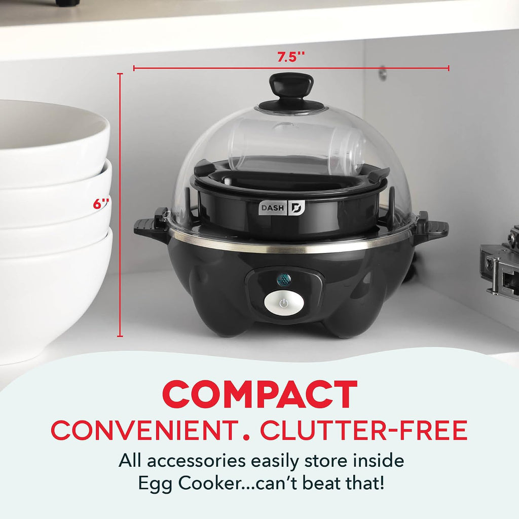Dash Rapid Egg Cooker, 7 Hard Boiled Eggs, Black