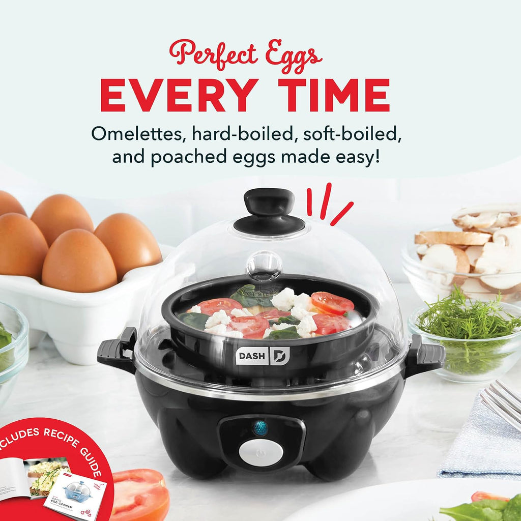Dash Rapid Egg Cooker, 7 Hard Boiled Eggs, Black